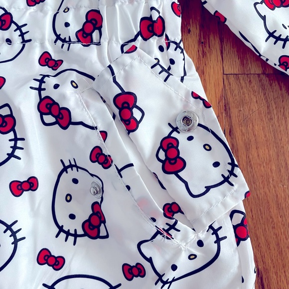 Hello Kitty Sanrio Hooded Windbreaker Jacket with Ears Sz 4 - Picture 4 of 5